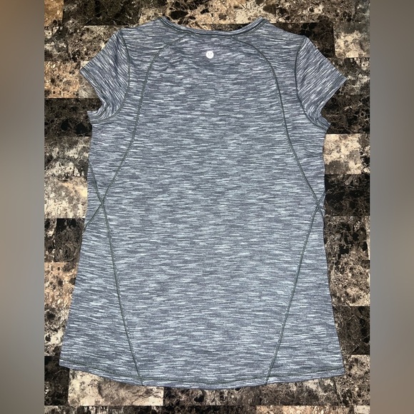 LULULEMON ANOTHER MILE SHORT SLEEVE TIGER SPACE DYE ALPINE WHITE & GREY SIZE 8 - Picture 5 of 8
